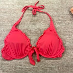 HOT PINK/CORAL UNDERWIRE VICTORIA SECRET BIKINI TOP